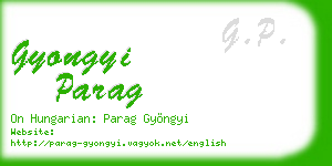 gyongyi parag business card