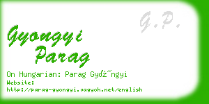 gyongyi parag business card